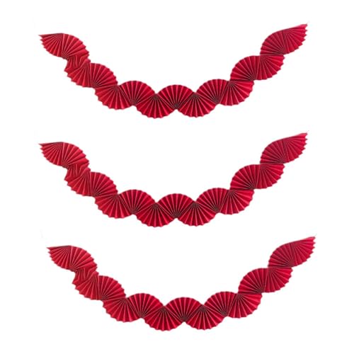 Fenteer 3Pcs Papier Fans Girlande Hintergrund Banner Decke Hängende Dekoration für Karneval Hochzeit Shower Party Decor Jahrestag, Rot Fenteer 3Pcs Papier Fans Girlande Hintergrund Banner Decke Hängende Dekoration für Karneval Hochzeit Shower Party Decor Jahrestag, Rot von Fenteer