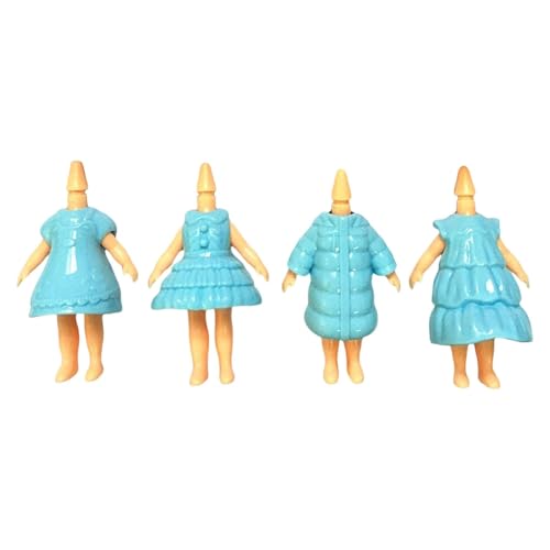 Fenteer 4-teiliges Puppenkleid für Mädchen, Puppenkopf, kompatible Spielzeugkostüme, bequemes, Bezauberndes Puppenkleid, Ausstellungsständer, Hellblau von Fenteer
