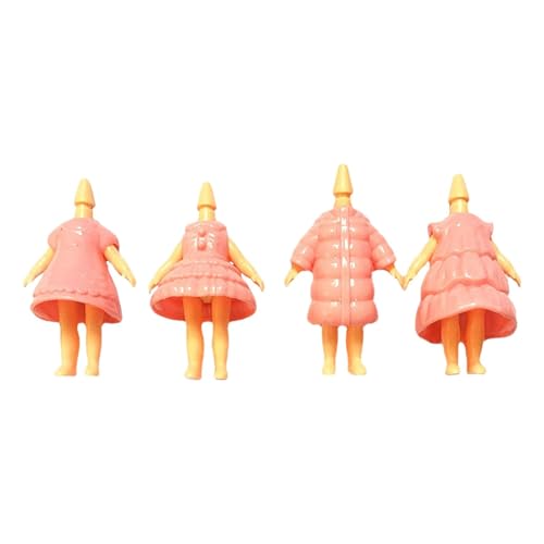 Fenteer 4-teiliges Puppenkleid für Mädchen, Puppenkopf, kompatible Spielzeugkostüme, bequemes, Bezauberndes Puppenkleid, Ausstellungsständer, ROSA von Fenteer