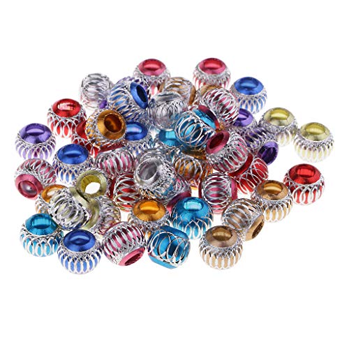 Fenteer 50 Aluminium Charms Beads Metallperlen Zwischenperlen Dekoperlen Schmuckperlen für Schmuck DIY, 12MM von Fenteer