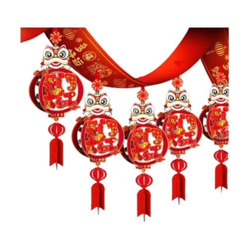 Fenteer Banner zum chinesischen Neujahr, Frühlingsfest-Ornament, dekorative Schlangenjahresgirlande zum Sammeln von Neujahrsfesten im Garten, Style B von Fenteer