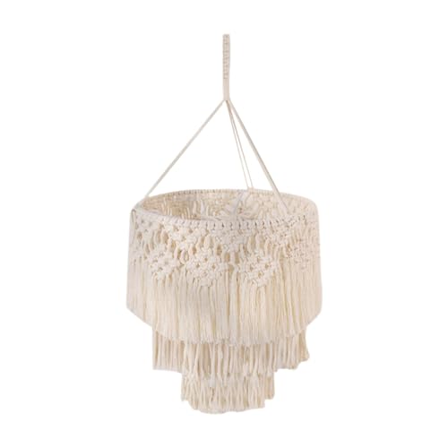 Fenteer Boho Makramee Lampenschirm, Boho Hängende Pendelleuchte Abdeckung, Dekorativer kreativer Schlafzimmer Lampenschirm für Haushalt Büro Hochzeit von Fenteer