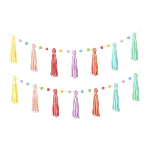 Fenteer Boho Quaste Girland Wall Girland mit bunten Bällen dekoratives Banner für Hochzeitsurlaub, Style A Fenteer Boho Quaste Girland Wall Girland mit bunten Bällen dekoratives Banner für Hochzeitsurlaub, Style A von Fenteer