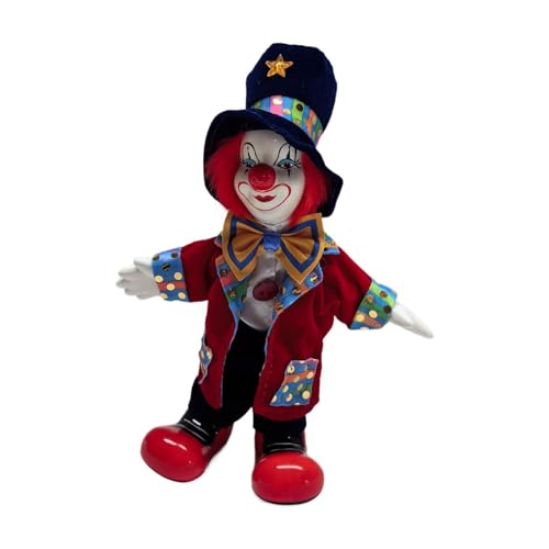 Fenteer Clown-Puppe, Sammlerfigur, Schreibtisch-Ornament, 18 cm, Porzellan-Clown-Modell für Schlafzimmer, Tischdekoration von Fenteer