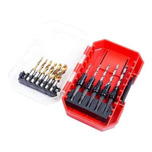 Fenteer Countersink Drill Bit Set Handwerkzeugzubehör Hochgeschwindigkeitsstahl für Holzbearbeitung stabiler tragbarer 1/4 "Hex Shank Schnellveröffentlichung von Fenteer