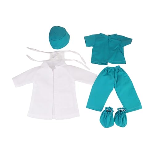 Fenteer Doll Doctor Outfit Puppenuniform 18 "Weihnachtsgeburtstag Geschenk Doll Kleidung Anzug Doll Kleidung für 18 Zoll Puppe Mädchen Anhängerpend, Blaugrün von Fenteer