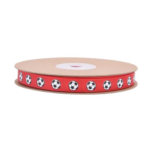 Fenteer Fußballband Fußballband Mehrzweck 1 cm breites Sport -Themen -Fußballmuster für DIY Hair Bow Handwerksbedarf Geschenkverpackung, Rot Fenteer Fußballband Fußballband Mehrzweck 1 cm breites Sport -Themen -Fußballmuster für DIY Hair Bow Handwerksbedarf Geschenkverpackung, Rot von Fenteer