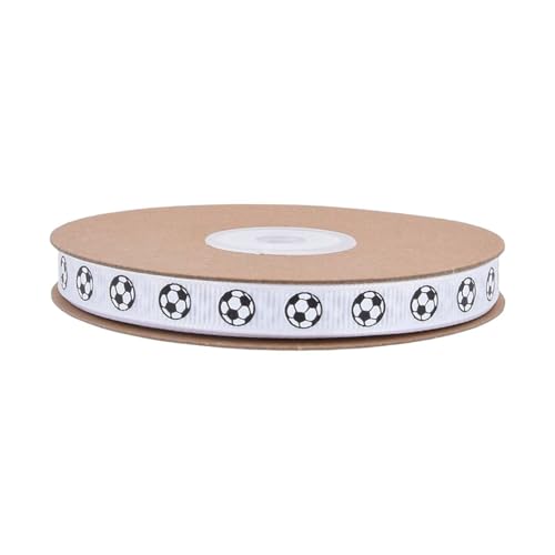 Fenteer Fußballband Fußballband Mehrzweck 1 cm breites Sport -Themen -Fußballmuster für DIY Hair Bow Handwerksbedarf Geschenkverpackung, Weiß Fenteer Fußballband Fußballband Mehrzweck 1 cm breites Sport -Themen -Fußballmuster für DIY Hair Bow Handwerksbedarf Geschenkverpackung, Weiß von Fenteer