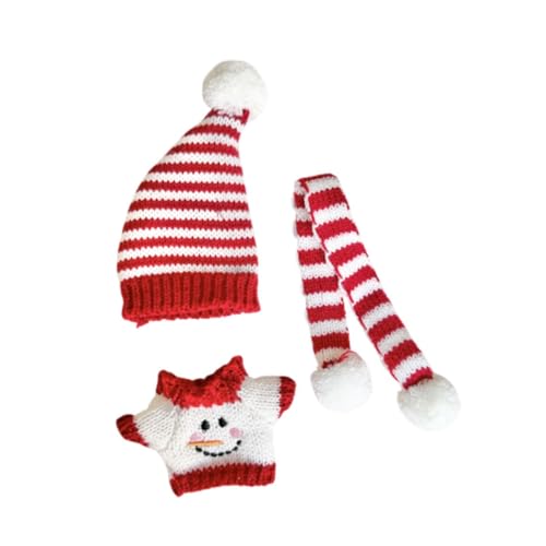 Fenteer Gefüllte Puppe Pullover Kostüme Kleidung Mode für kleine Mädchen pädagogische mit Hut Weihnachten Schneemann Outfit für 6,69 Zoll, Style A von Fenteer