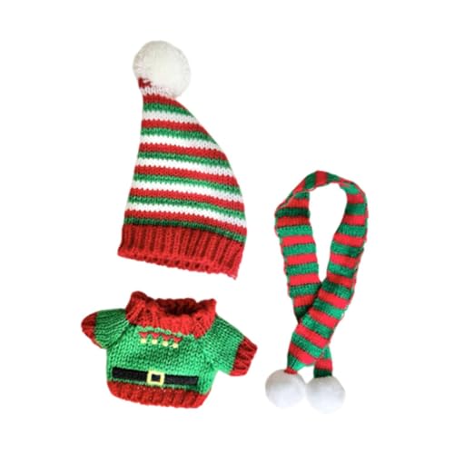 Fenteer Gefüllte Puppe Pullover Kostüme Kleidung Mode für kleine Mädchen pädagogische mit Hut Weihnachten Schneemann Outfit für 6,69 Zoll, Style B von Fenteer