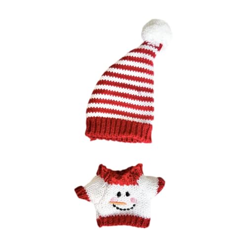 Fenteer Gefüllte Puppe Pullover Kostüme Kleidung Mode für kleine Mädchen pädagogische mit Hut Weihnachten Schneemann Outfit für 6,69 Zoll, Style C von Fenteer