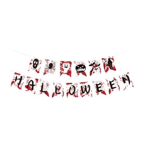 Fenteer Halloween-Banner-Dekoration, Hängende Banner-Girlande, Fenster-/Wanddekoration, blutige Banner-Flaggen für Esszimmer, Garten, Spukhaus von Fenteer