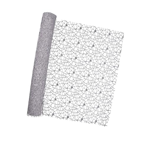 Fenteer Jacquard Net Mesh Openwork Verpackung Papiere Dekor Floral Wrapper Blume Geschenkpapier für Geburtstag, Grau von Fenteer