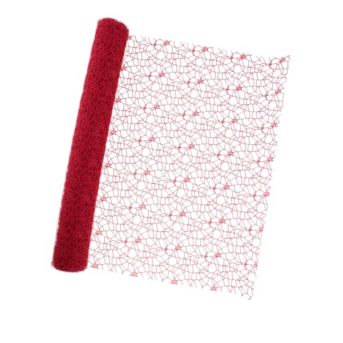 Fenteer Jacquard Net Mesh Openwork Verpackung Papiere Dekor Floral Wrapper Blume Geschenkpapier für Geburtstag, Rot von Fenteer