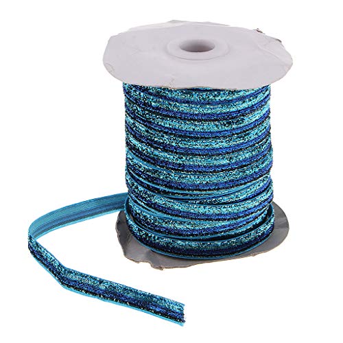 Fenteer Metallic Glitter Samtband Schmuckband Schleifenband Zierband Samt Zier für DIY Haarschmuck, Blau, 45 m von Fenteer