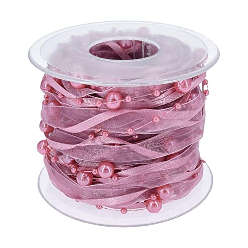 Fenteer Perlenband Chiffon Wickelrolle Applikation Perlen Zum Nähen Von Kleidung Party Rosa von Fenteer