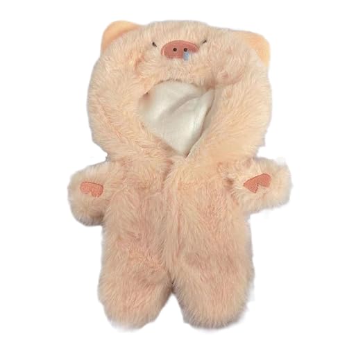 Fenteer Plüschpuppenkleidung für 20-cm-Puppen, Kleidung, Geschenke, Plüschpuppenzubehör, Modepuppen-Strampler, Kapuzenpullover für Stofftierpuppen, Schwein von Fenteer