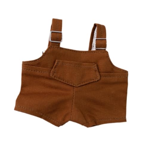 Fenteer Puppenkleidung aus Plüsch für 15 cm große, weiche Puppen, Overalls, Puppenzubehör, Verkleidungskostüme, modische Kleidung für Kuscheltiere, Dunkelbraun von Fenteer