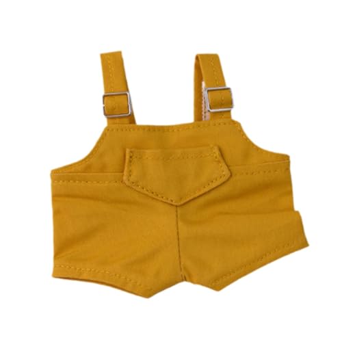 Fenteer Puppenkleidung aus Plüsch für 15 cm große, weiche Puppen, Overalls, Puppenzubehör, Verkleidungskostüme, modische Kleidung für Kuscheltiere, Gelb von Fenteer