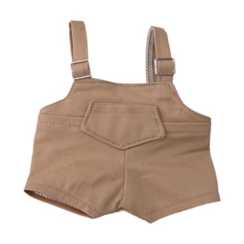 Fenteer Puppenkleidung aus Plüsch für 15 cm große, weiche Puppen, Overalls, Puppenzubehör, Verkleidungskostüme, modische Kleidung für Kuscheltiere, Khaki von Fenteer