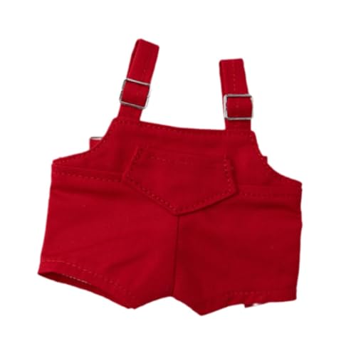 Fenteer Puppenkleidung aus Plüsch für 15 cm große, weiche Puppen, Overalls, Puppenzubehör, Verkleidungskostüme, modische Kleidung für Kuscheltiere, Rot von Fenteer