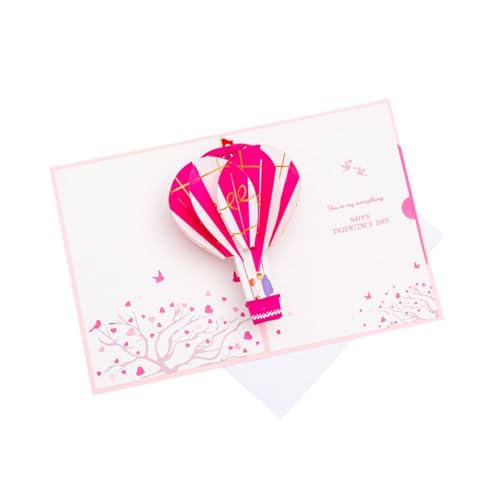 Fenteer Valentinstagskarten Valentine Exchange Card 3D Grußkarten für Familien Ehefrau Ehemann Männer Frauen sie sie sie sie, Heißluftballon von Fenteer