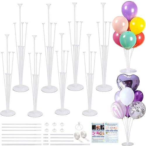 Fenxyo Ballonständer Kit für Tischboden, 8 Sets Ballonständer Kit, Ständer Ballonstab mit Basis für Geburtstag Hochzeit Jahrestag Party Dekoration Weihnachten von Fenxyo