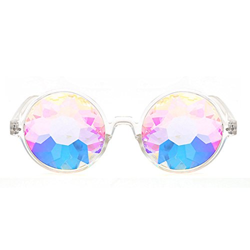 Ferleiss Kaleidoskop Brille Rave Festival Sonnenbrille Gebeugte Linse Transparent von Ferleiss