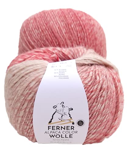 Ferner / theofeel Alpakawolle mit Farbverlauf, Ferner Wolle Alpaca Color AC2, Farbverlaufswolle Alpaka zum Stricken oder Häkeln, 100g von Ferner / theofeel