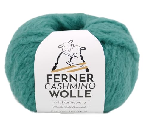 Ferner Cashmino Wolle mit Merinowolle und Kaschmir, Häkelwolle, Strickgarn, 25g 70m, Nadelstärke 6-10mm, 65% Wolle 16,5 mic, 30% Kaschmir, 5% Nylon (04 smaragd) von Ferner Wolle