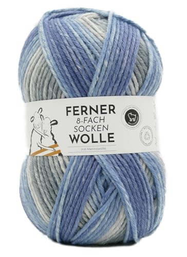 Ferner Wolle 8-fach Sockenwolle mit mulesingfreier Merinowolle | dickes Sockengarn mit Farbverlauf | Strumpfwolle 8-fädig (674/23) von Ferner Wolle