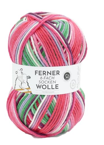 Ferner Wolle 8-fach Sockenwolle mit mulesingfreier Merinowolle | dickes Sockengarn mit Farbverlauf | Strumpfwolle 8-fädig (779/24) von Ferner Wolle