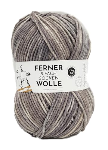 Ferner Wolle 8-fach Sockenwolle mit mulesingfreier Merinowolle | dickes Sockengarn mit Farbverlauf | Strumpfwolle 8-fädig (783/24) von Ferner Wolle