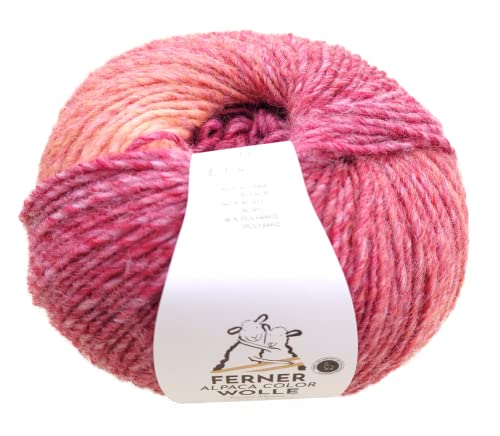 Ferner Wolle Alpaca Color, weiche Alpakawolle mit Farbverlauf zum Stricken oder Häkeln, 100g (AC7) von Ferner Wolle