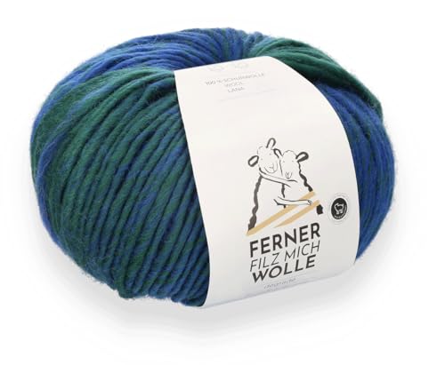 Ferner Wolle Filz Mich, Filzwolle mit Farbverlauf, 200g, 100% Wolle, für zwei gleiche Filzschuhe, mit Trennfaden, strickfilzen, stricken und filzen in der Waschmaschine (F2051) von Ferner Wolle