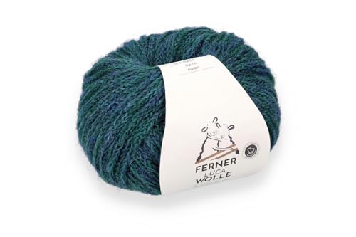 Ferner Wolle Luca, Häkelwolle Strickgarn mit Merinowolle und Baby Alpaka, 25g, 105 m, Nadelstärke 4mm, 63% Wolle, 27% Alpaca, 10% Nylon (LC18 petrol) von Ferner Wolle