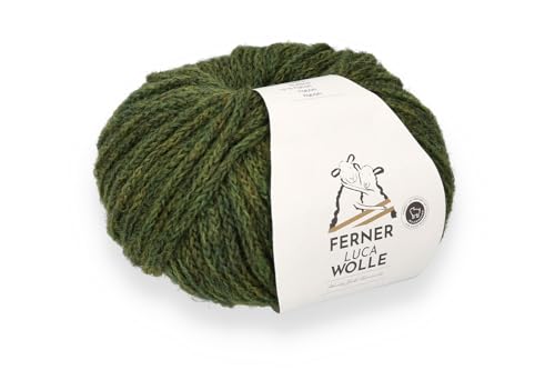 Ferner Wolle Luca, Häkelwolle Strickgarn mit Merinowolle und Baby Alpaka, 25g, 105 m, Nadelstärke 4mm, 63% Wolle, 27% Alpaca, 10% Nylon (LC23 oliv) von Ferner Wolle