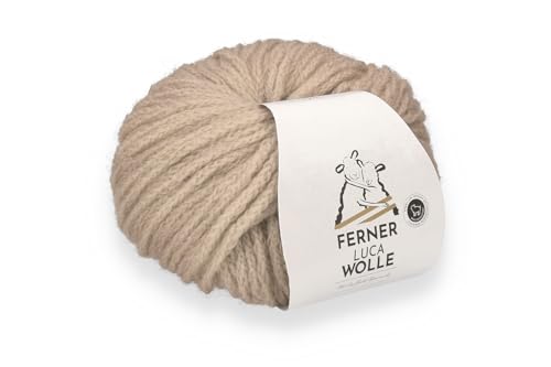 Ferner Wolle Luca, Häkelwolle Strickgarn mit Merinowolle und Baby Alpaka, 25g, 105 m, Nadelstärke 4mm, 63% Wolle, 27% Alpaca, 10% Nylon (LC4 sand) von Ferner Wolle