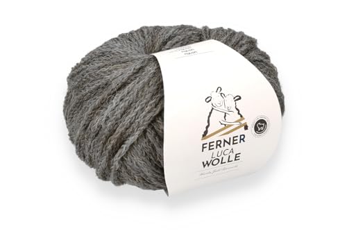 Ferner Wolle Luca, Häkelwolle Strickgarn mit Merinowolle und Baby Alpaka, 25g, 105 m, Nadelstärke 4mm, 63% Wolle, 27% Alpaca, 10% Nylon (LC5 pebble) von Ferner Wolle