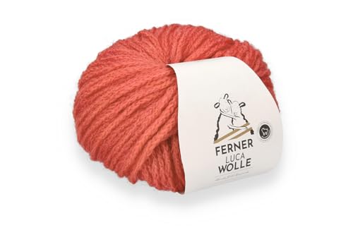 Ferner Wolle Luca, Häkelwolle orange Strickgarn mit Merinowolle und Baby Alpaka, 25g, 105 m, Nadelstärke 4mm, 63% Wolle, 27% Alpaca, 10% Nylon (LC9 orange) von Ferner Wolle