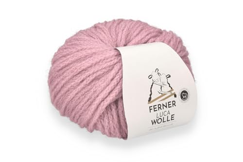 Ferner Wolle Luca, Häkelwolle rosa Strickgarn mit Merinowolle und Baby Alpaka, 25g, 105 m, Nadelstärke 4mm, 63% Wolle, 27% Alpaca, 10% Nylon (LC12 rosa) von Ferner Wolle