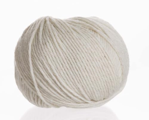 Ferner Wolle Lungauer Vielseitige 210, Wolle mit Merinowolle naturfarben, Häkelwolle, Strickgarn, 50g 210m, Nadelstärke 2,5-3mm, 75% Merinowolle, 25% Polyamid (V39) von Ferner Wolle