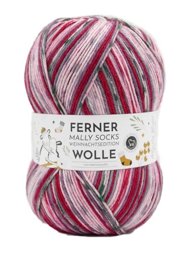 Ferner Wolle Mally Socks Weihnachtsedition, Christmas Sockenwolle Weihnachten 150g Weihnachtssockenwolle (20.12.24) von Ferner Wolle