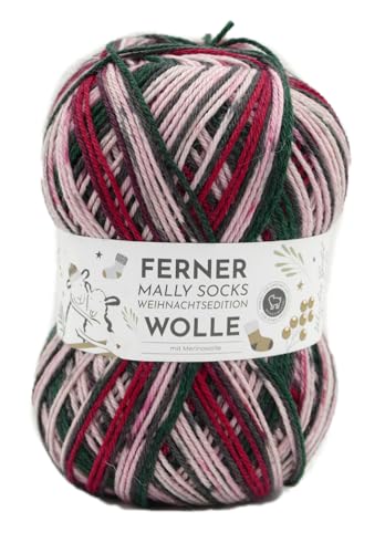 Ferner Wolle Mally Socks Weihnachtsedition, Christmas Sockenwolle Weihnachten 150g Weihnachtssockenwolle (21.12.24) von Ferner Wolle