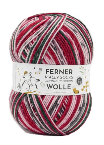 Ferner Wolle Mally Socks Weihnachtsedition, Christmas Sockenwolle Weihnachten 150g Weihnachtssockenwolle (22.12.24) von Ferner Wolle