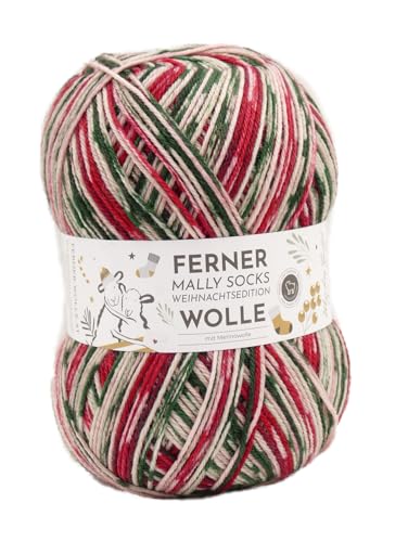 Ferner Wolle Mally Socks Weihnachtsedition, Christmas Sockenwolle Weihnachten 150g Weihnachtssockenwolle (23.12.24) von Ferner Wolle