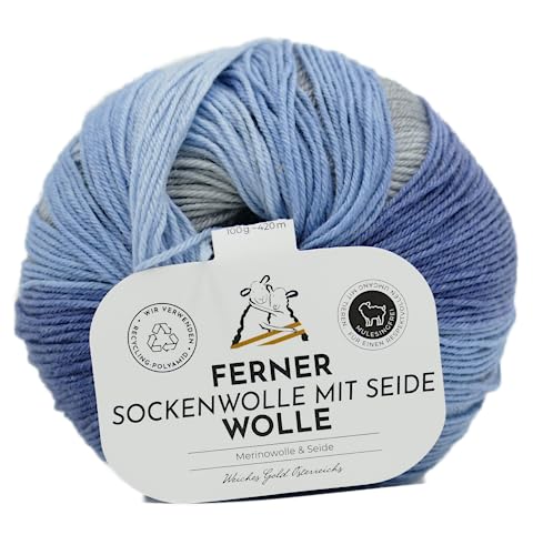 Ferner Wolle Sockenwolle 4-fädig mit Seide und Farbverlauf | Sockengarn, Strumpfwolle | 100g (632/23) von Ferner Wolle