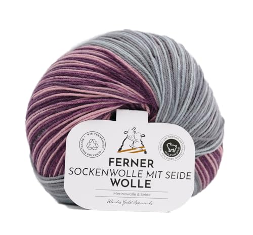 Ferner Wolle Sockenwolle 4-fädig mit Seide und Farbverlauf | Sockengarn, Strumpfwolle | 100g (724-24) von Ferner Wolle