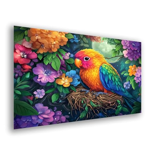 Diamond Painting Blume Vogel Diamond Painting Zubehör Komplett, 5d DIY Full Diamant Malerei Kinder Bastelset Erwachsene Stickerei Kreuzstich Kunst für Home Büro Wanddekoration Geschenk 100x150cmy-355 von Fesnfuae