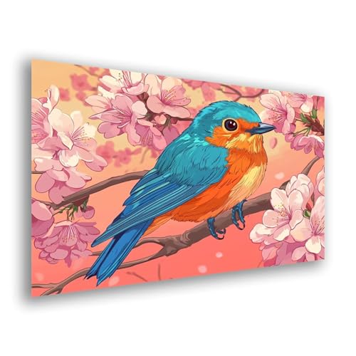 Diamond Painting Erwachsene Vogel Diamond Painting Groß 60x80cm 5d Diamant Malerei Bilder Blume DIY Crystal Strass Mosaik Bastelset Erwachsene Diamant Stickerei Set Home Dekoration Wohnzimmer y-354 von Fesnfuae